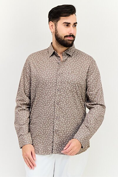 Kenneth Cole Men Regular Fit Long Sleeve Floral Print Casual Shirt, Multicolor