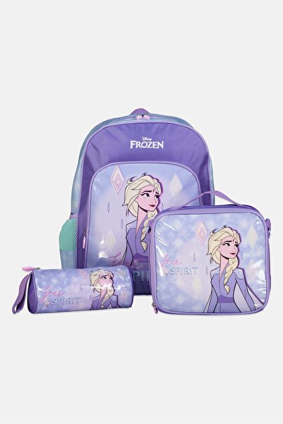 Disney Frozen Kids Girl 3 In 1 Print Backpacks, Multicolor