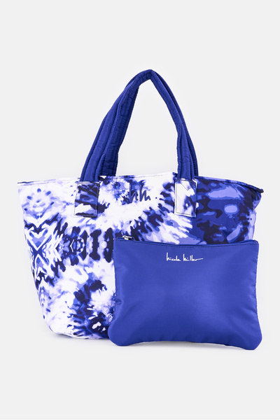 Nicole Miller Women Tie Dye Tote Bag With Pouch, Multicolor