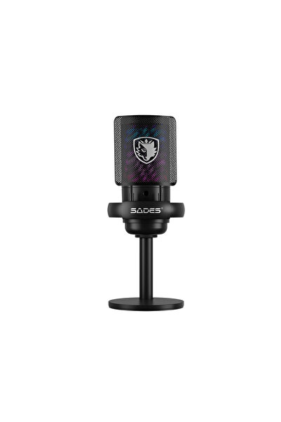 Sades Tyto USB Microphone with Cardioid Pickup, Pop Filter & RGB Lighting - M...