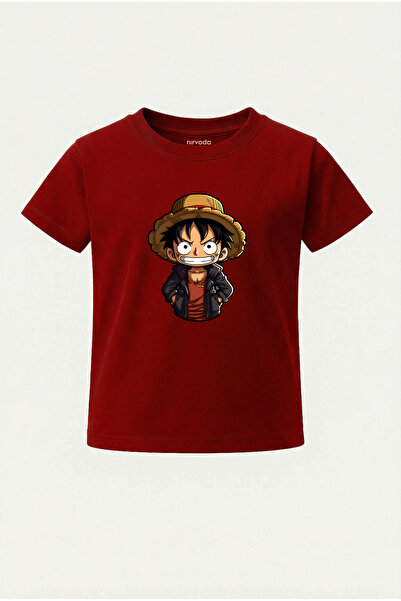 nirvoda Детска тениска Monkey D Luffy One Piece Style Printed Детска тениска