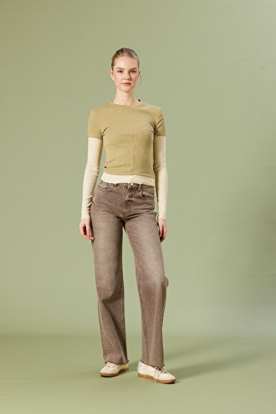 Nisan تي شيرت برقبة دائرية بلون متباين