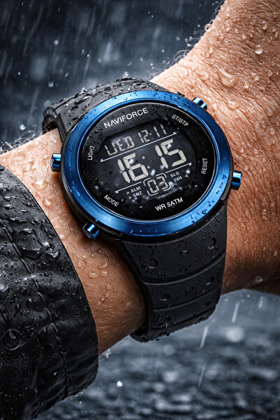Naviforce Digital Men's Wristwatch with Light Alarm Waterproof