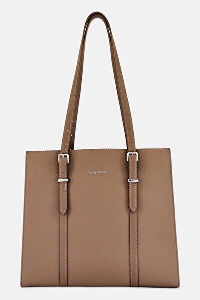 Kathy Ireland Women Brand Logo Handbag, Dark Brown