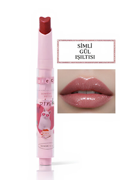 magic casa Simli Gül Işıltısı 01 – Kalp Uçlu, Cam Parlaklığında Nem Etkili Ruj