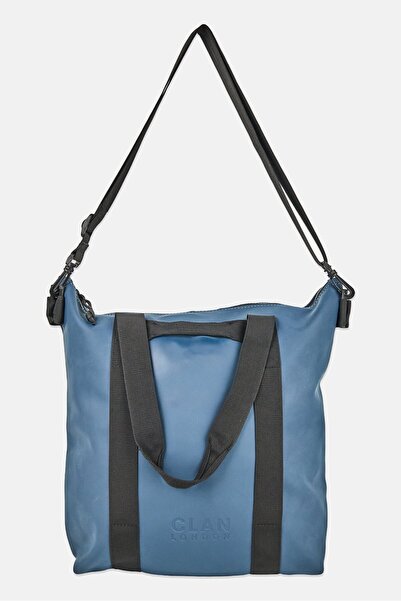 CLAN LONDON Women Brand Logo Tote Bag, Navy