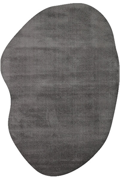 Cool Halı Puffy Antrasit Koyu Kalın Yumuşak Amorf Minimal Peluş Modern Şekill...