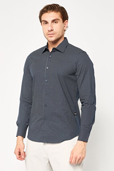 Replay Men Regular Fit Allover Print Long Sleeve Casual Shirt, Multicolor