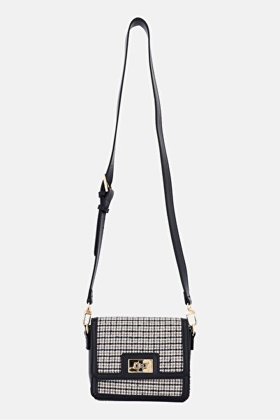 Anne Klein Women Houndstooth Pattern Flap Cross Body Bag, Multicolor