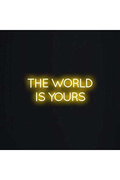 Slasa لوحة نيون LED صفراء اللون، مقاس 20 × 50 سم، بقاعدة أكريليك 6 مم، مكتوب ...