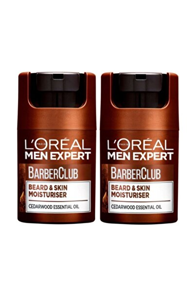 L'Oreal Paris Men Expert مرطب اللحية والبشرة من باربر كلوب، 50 مل × 2 قطعة