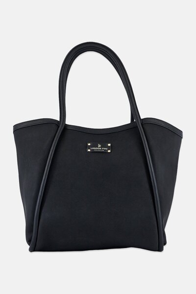 London Fog Women Brand Logo Tote Bag, Black