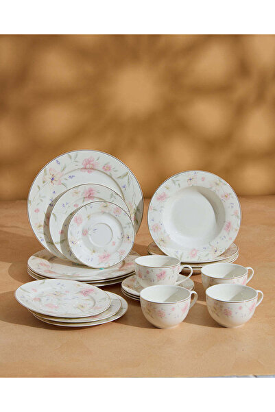 REDTAG Floral Premium Dinner Set with Gold Rim (20 Piece)