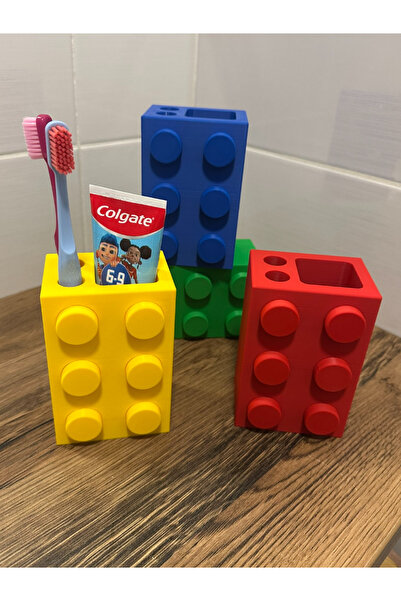 bambam 3d حامل فرشاة أسنان على شكل قوالب طوب وحامل معجون أسنان على شكل قوالب ...