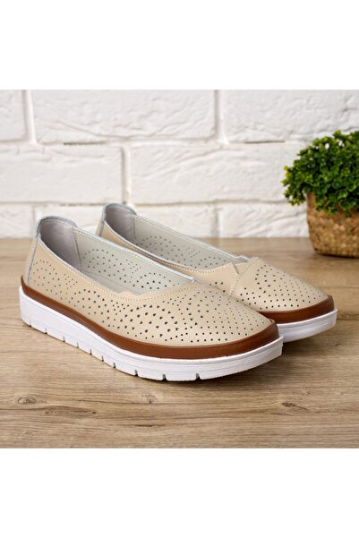 Matstar Women's Genuine Leather Casual Perforated Flat Shoes, W186058