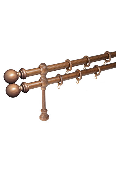 KLEIDECO galerie lemn 28 mm BERGAMO EXCLUSIV, dubla, stejar, 200 cm