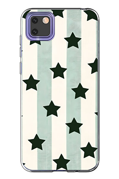 FLAMENKO حافظة هاتف شفافة متوافقة مع هاتف هواوي Y5P مخطط ستار منقوش