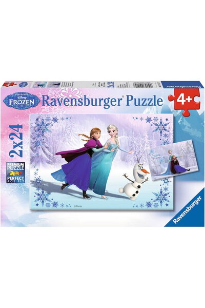 RAVENSBURGER Puzzle 2 in 1 Disney Frozen - Surori pentru totdeauna, 2x24 piese