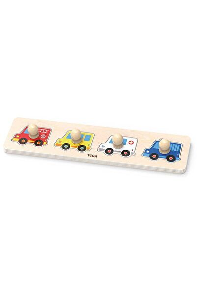 Viga Wooden puzzle with handles for little ones Cars
