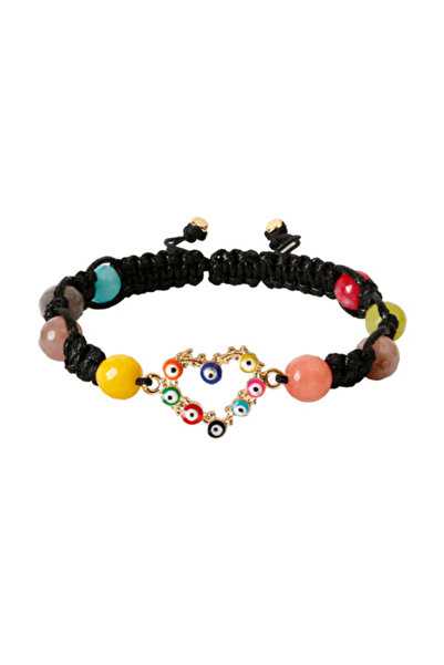 EFAYN.RO Women's bracelet, string type, adjustable, colorful heart pendant, e...