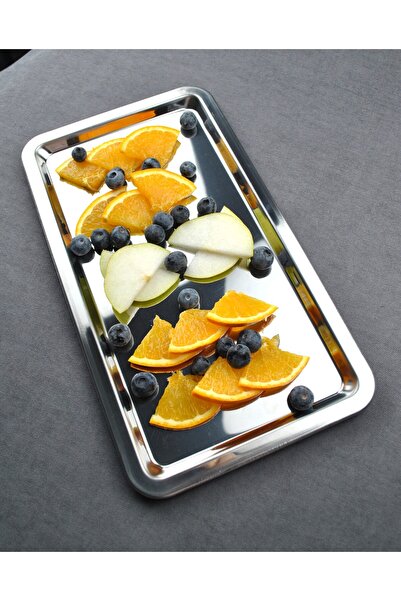 only home 1 Piece Stainless Steel Rectangular 34 cm Presentation Plate 19 X 3...