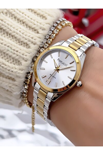 Ferrucci Çelik Kordon 2 Yıl Garantili 3 Atm Su Geçirmez Kadın Kol Saati+ Bile...