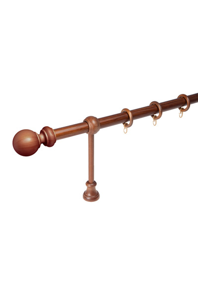 KLEIDECO galerie lemn 28 mm BERGAMO EXCLUSIV, simpla, nuc, 240 cm