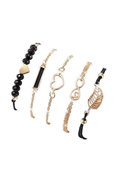 EFAYN.RO Women's bracelet, set of 5 pieces, versatile model, multiple pendant...