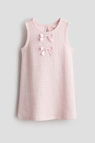 H&M Bow-detail bouclé-weave dress