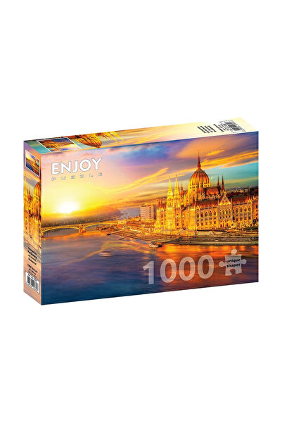 Enjoy Puzzle Пъзел от 1000 части Enjoy – Унгарски парламент при залез слънце,...