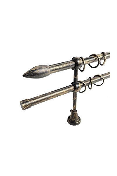 KLEIDECO galerie metal 16/16 mm COSTA RICA dubla, negru-auriu, 120 cm, capete...