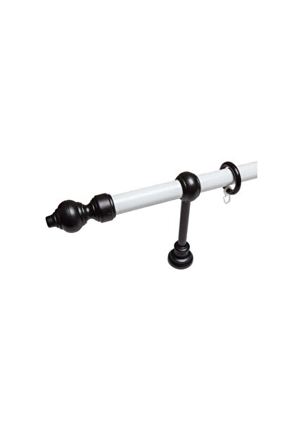 KLEIDECO galerie plastic 28 mm MINIMALIST simpla, teava: alb accesorii: negru...