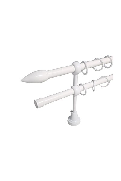 KLEIDECO galerie metal 16/16 mm COSTA RICA dubla, alb, 300 cm, capete SAN JOSÉ