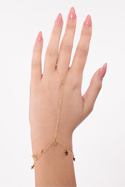 EKİDORA Yıldız Charm Gold Kadın Şahmeran Bileklik Ayarlanabilir Zincirli Mini...