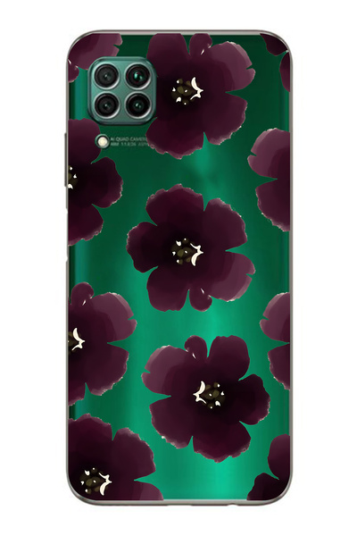 FLAMENKO حافظة هاتف شفافة متوافقة مع هاتف هواوي P40 لايت باللون الأرجواني بنق...