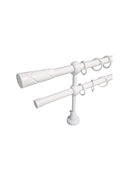 KLEIDECO galerie metal 16/16 mm COSTA RICA dubla, alb, 120 cm, capete LIBERIA