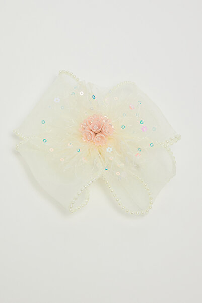 R&B Girl's Ivory Bow Slide Hair Clip
