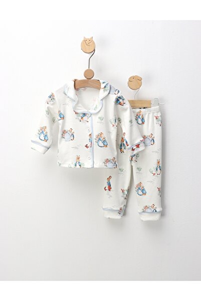 MiniKids Bunny Family Pajamas, white and blue