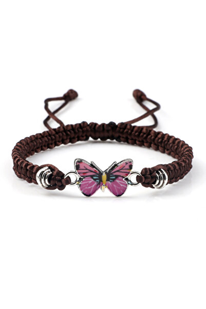 EFAYN.RO Women's bracelet, summer butterfly model with braided cord, butterfl...