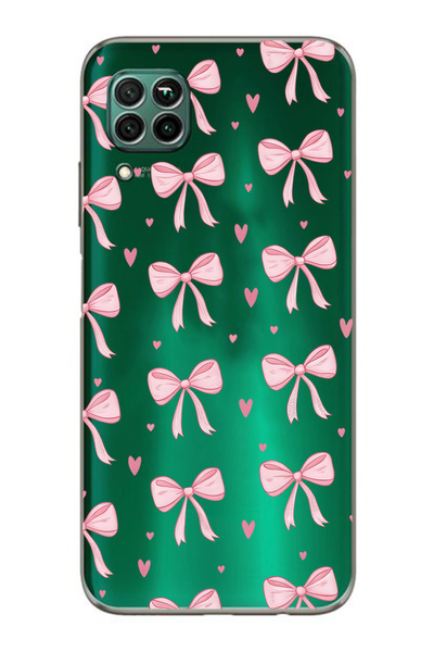 FLAMENKO حافظة هاتف شفافة متوافقة مع هاتف هواوي P40 Lite باللون الوردي منقوش