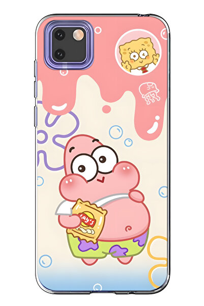 FLAMENKO حافظة هاتف شفافة متوافقة مع هاتف هواوي Y5P من باتريك ستار منقوش