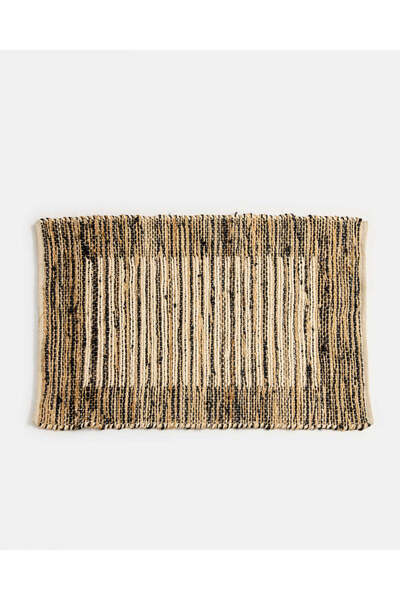 REDTAG Brown Border Woven Dhurrie