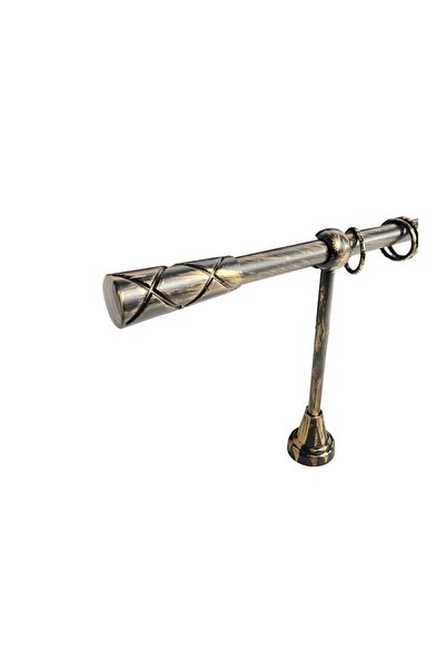 KLEIDECO galerie metal 16 mm COSTA RICA simpla, negru-auriu, 200 cm, capete L...