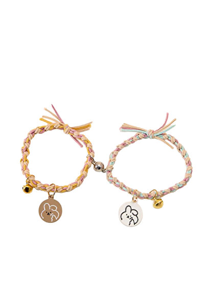 EFAYN.RO Magnetic bracelet set, string type, braided pattern, playful pendant...