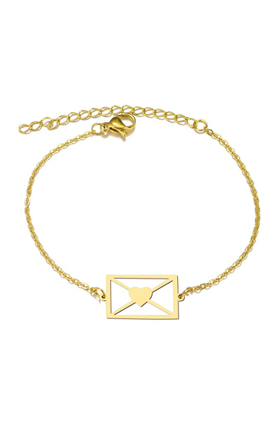 EFAYN.RO Women's bracelet, love letter pattern, envelope pendant with heart, ...