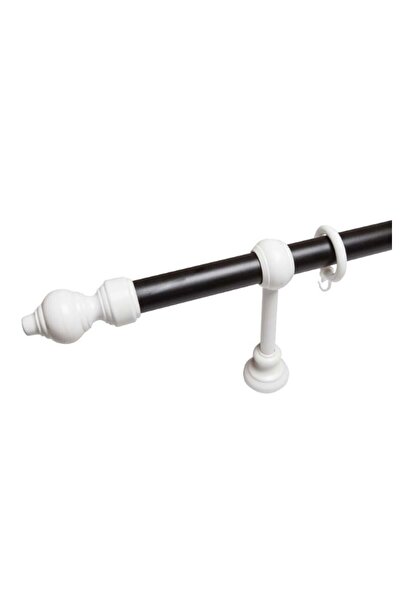 KLEIDECO galerie plastic 28 mm MINIMALIST simpla, teava: negru accesorii: alb...