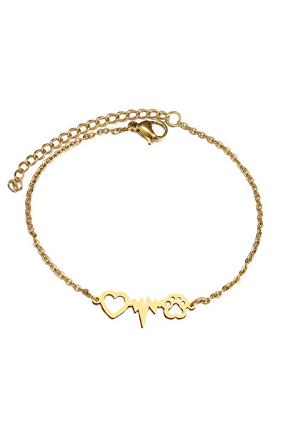 EFAYN.RO Women's bracelet, animal pattern, heart pendant and , adjustable, go...