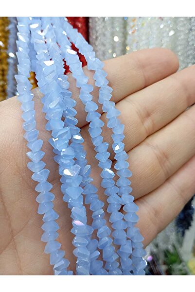 Ralp Moda 6 мм кристална пирамида чешка кристална мъниста 3 низки ICE BLUE