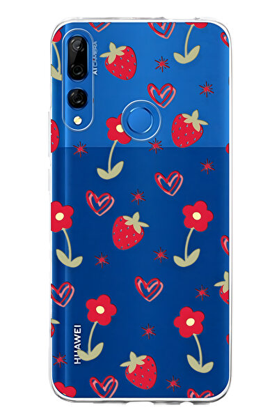 FLAMENKO حافظة هاتف شفافة متوافقة مع هاتف هواوي Y9 برايم 2019، تصميم الفراولة...