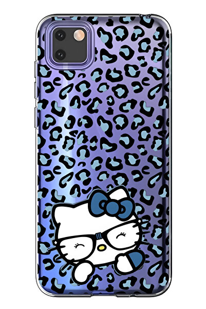 FLAMENKO حافظة هاتف شفافة متوافقة مع هاتف هواوي Y5P من طراز كيتي منقوش